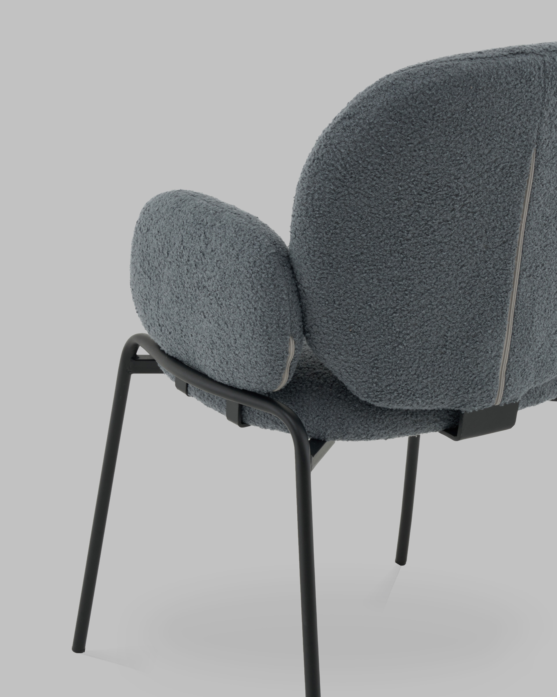Стул с подлокотниками Моллек букле темно-серый