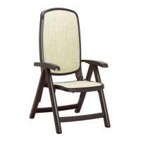 Кресло пластиковое складное Delta, кофе, бежевый