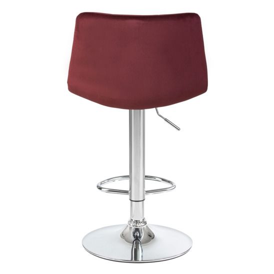 Барный стул Гардур, велюр бордовый