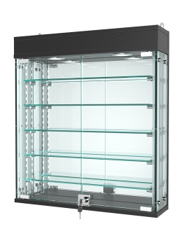 Витрина "АТРИУМ" с регулировочными полками настенная №1А-6-РЕГ, Черный