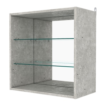 Витрина настенная №1-2ГГ с зеркалом, Метрополитан Грей