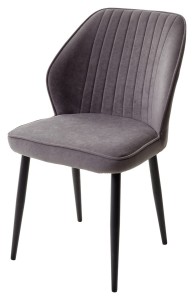 Стул VENA, цвет B28 Темно-серый, велюр/ черный каркас