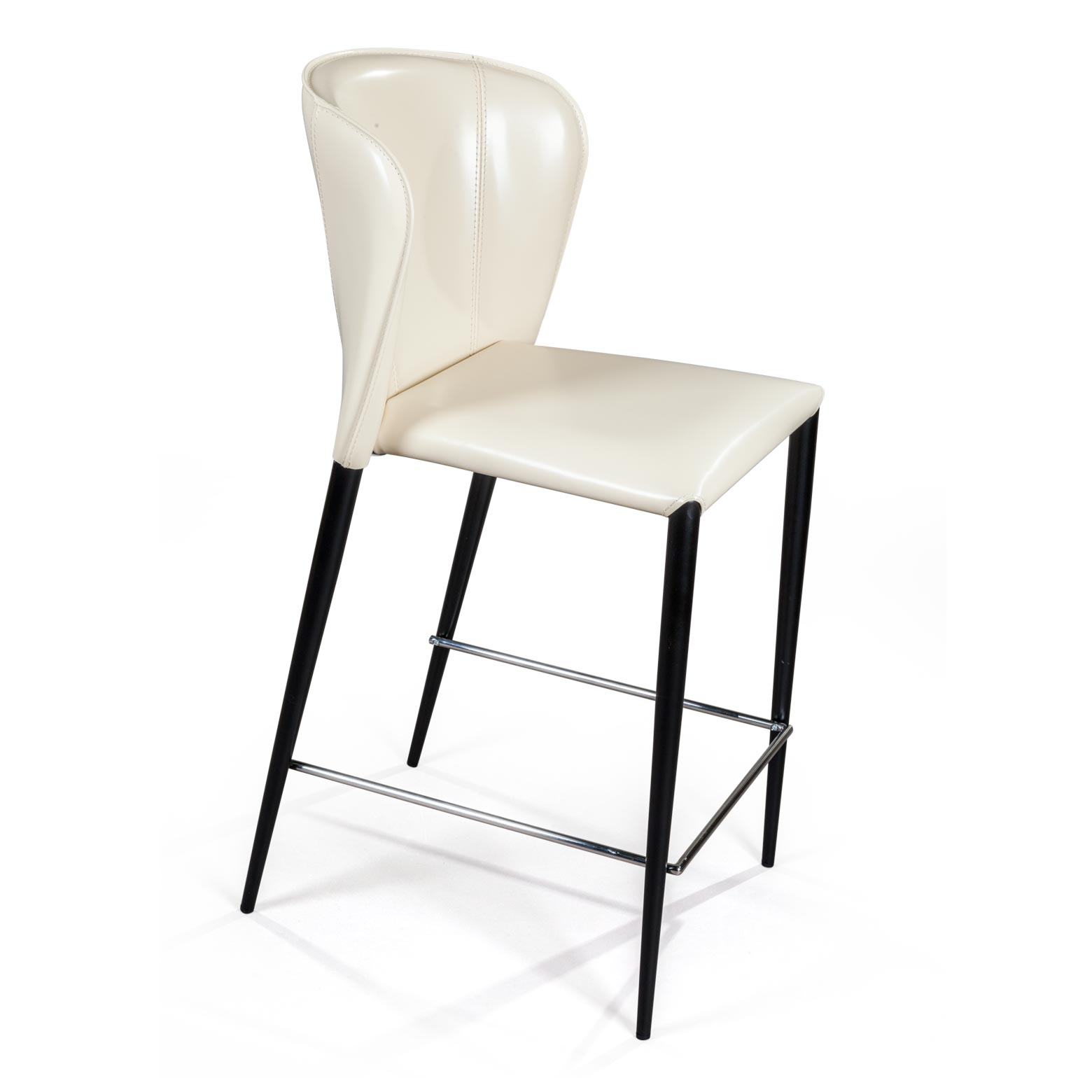 Стул полубарный Альберт, кожа бежевый