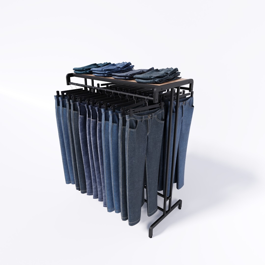 Вешало для одежды FORTE-PRO двухстороннее1400х600, черного цвета