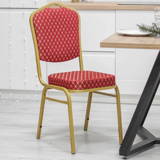 Стул Хит 25мм - золото, корона красная