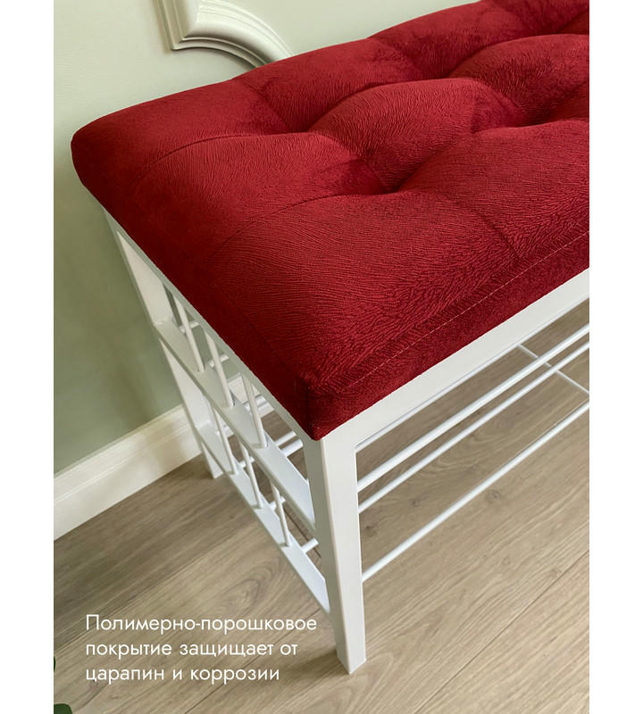 Банкетка Сканди-96-2 (красный/белый)