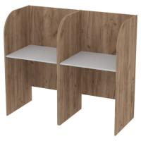 Стол оператора Дэссе 2-х местный, дуб крафт, столешницы серые