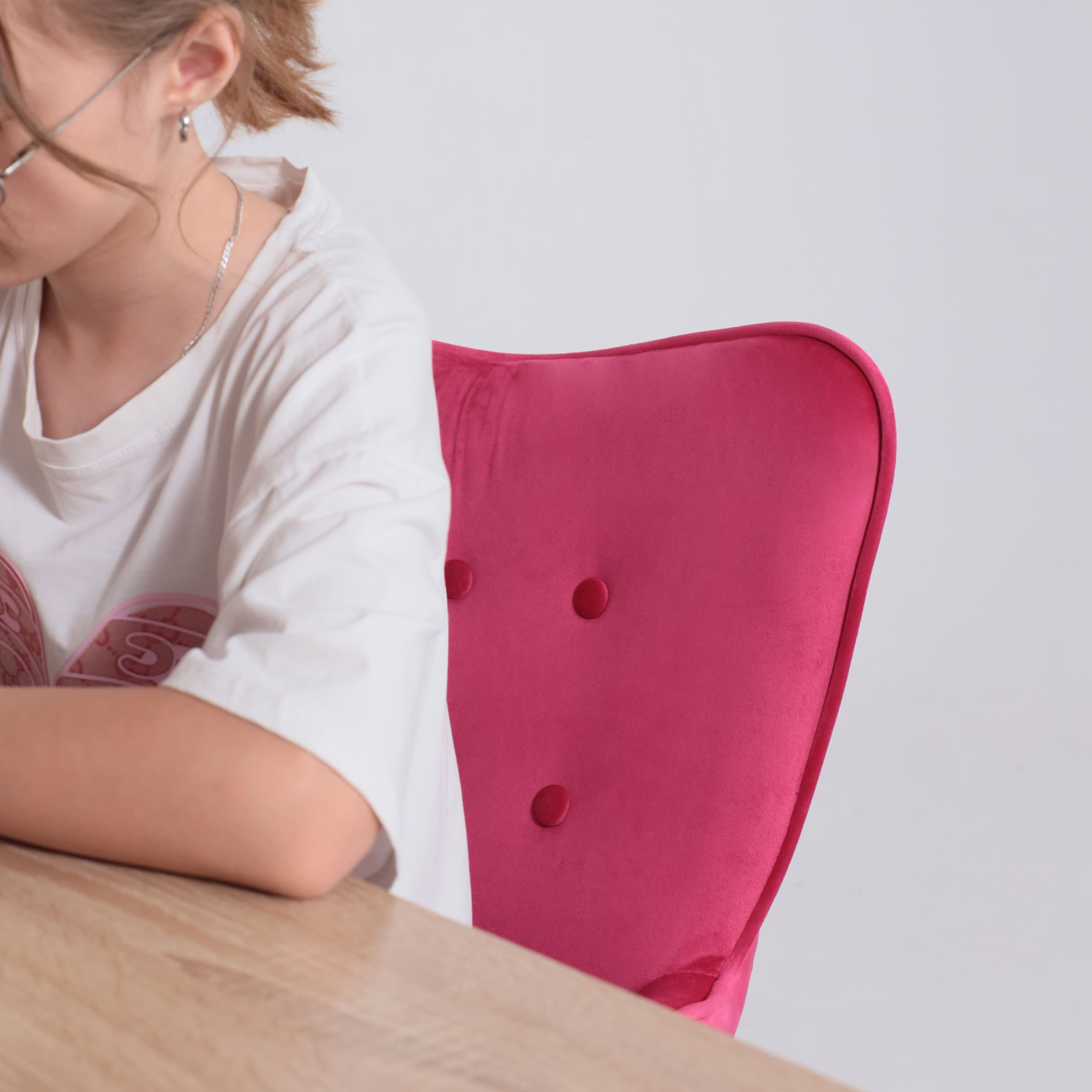 Кресло поворотное Bella, фуксия, велюр