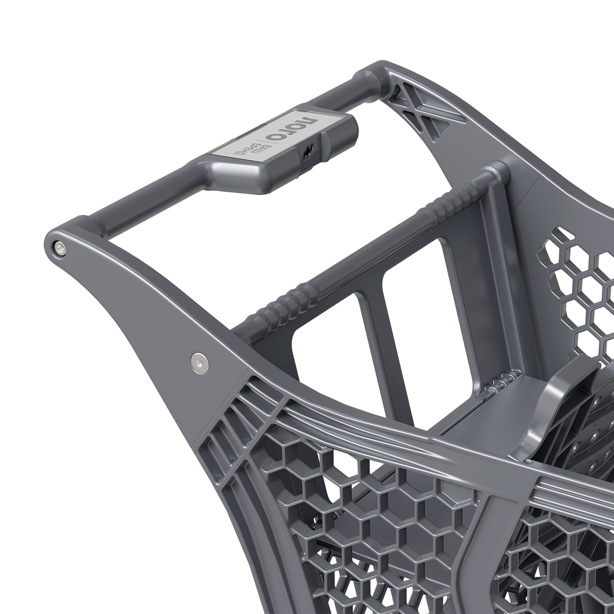 Пластиковая покупательская тележка DRIFT серая, c серым д\с