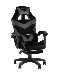 Кресло спортивное TopChairs MG-7019 велюр черно-серый