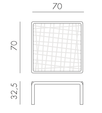 Столик пластиковый кофейный Komodo Tavolino Vetro тортора