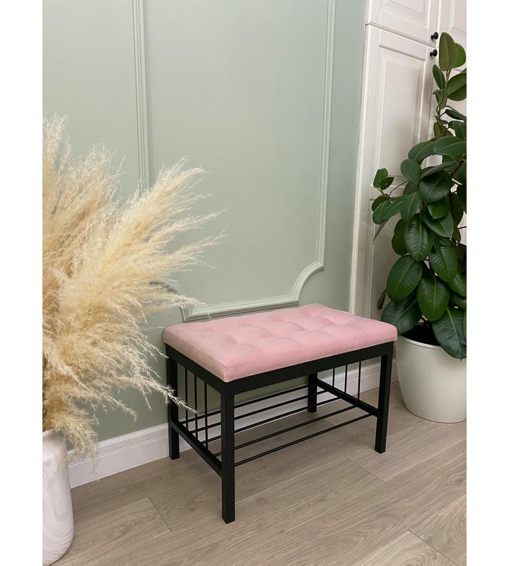Банкетка Сканди-60 (светло-розовый/черный)