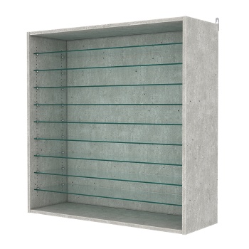 Витрина настенная с регулировочными полками №4-5ГГ-РЕГ, Метрополитан Грей