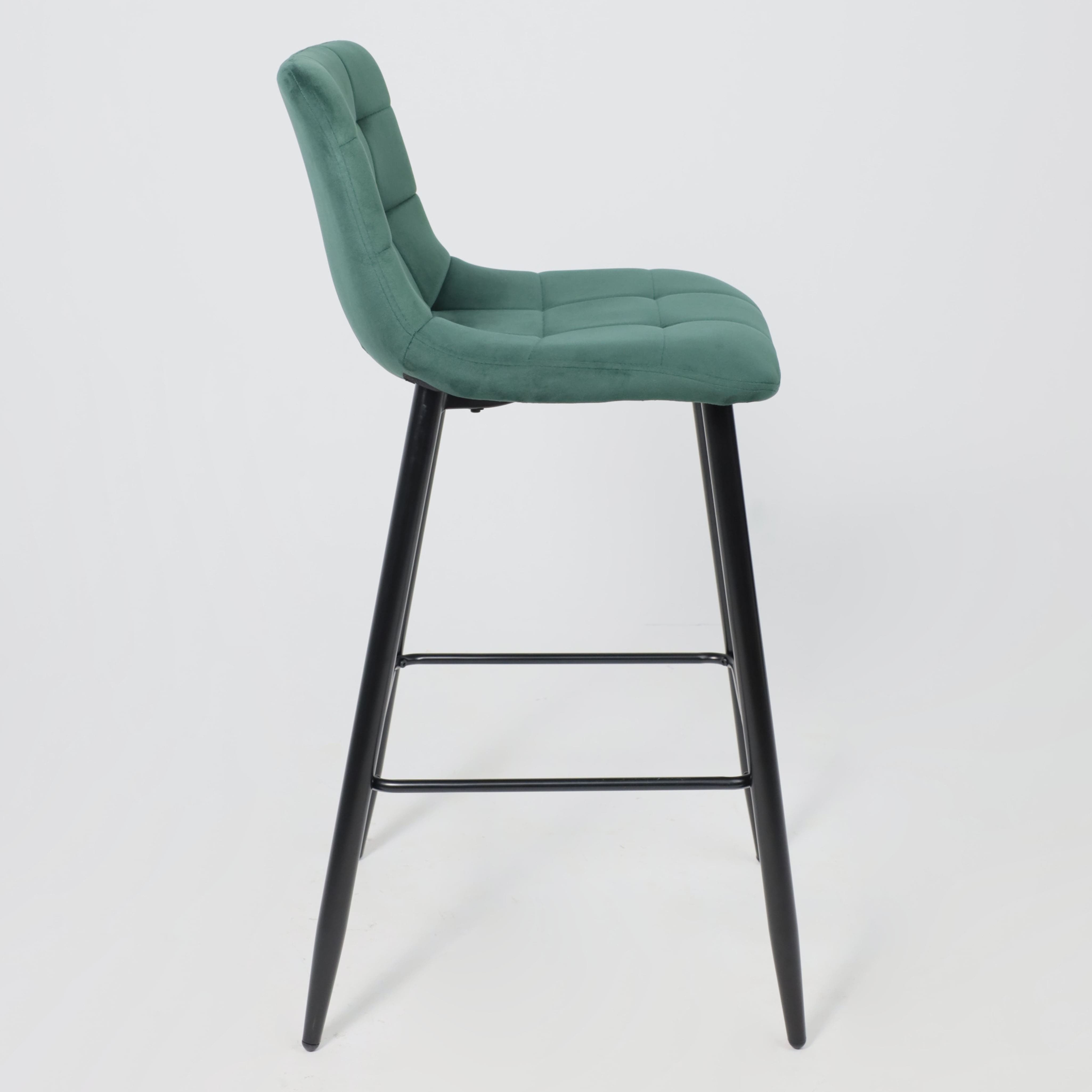 Стул барный Stella, зеленый, велюр