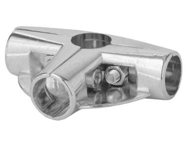 UNO-09 Chrome Зажим хром для труб в 5-ти направ с 2-мя полками