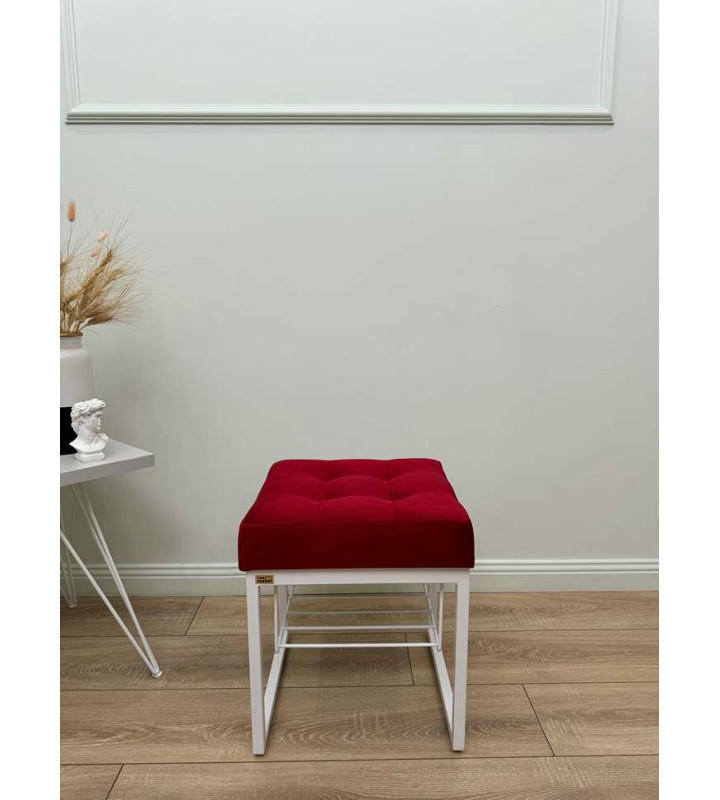 Банкетка Марсей 40-44 с полкой (красный/белый)
