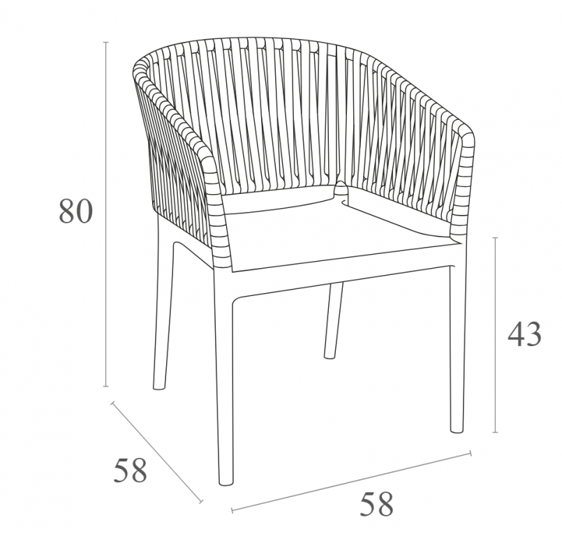 Кресло пластиковое с подушками Portofino белый, оливковый, бежевый