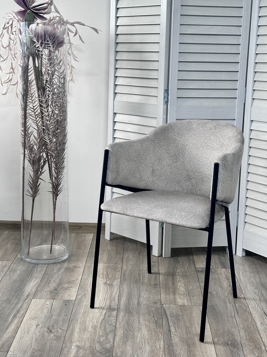 Стул ДИЛЛ, цвет  Lana 80 серый, ткань / черный каркас