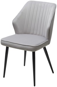 Стул СИЭТЛ -В (SEATTLE-V) СВЕТЛО-СЕРЫЙ BM-4, велюр / черный каркас