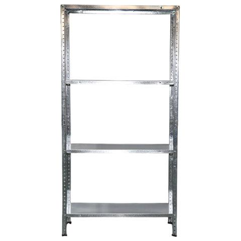 Стеллаж металлический BOOMHOUSE (БУМХАУС) 1500x750x300 мм, 4 полки, нагрузка на стеллаж до 120 кг, серебристый, 291418