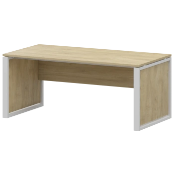 Стол руководителя Аргентум-М НТМ-160-КМК Баттл Рок/Белый