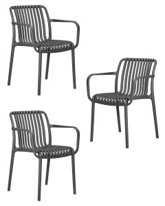 Набор 3 шт Стул обеденный DOBRIN WALTER ARM, темно-серый (GR-04)