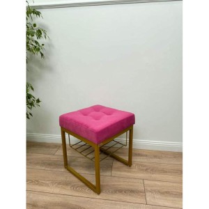 Банкетка Марсей 40-44 с полкой (розовый/золото)