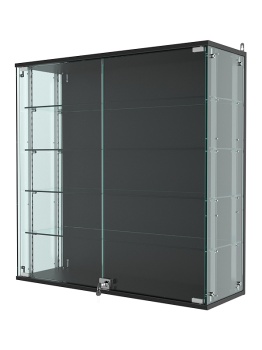 Витрина "АТРИУМ" с регулировочными полками настенная №4-1Г-РЕГ, Черный