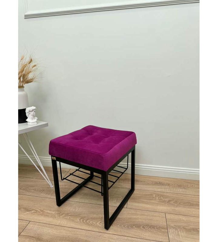Банкетка Марсей 40-44 с полкой (фуксия/черный)
