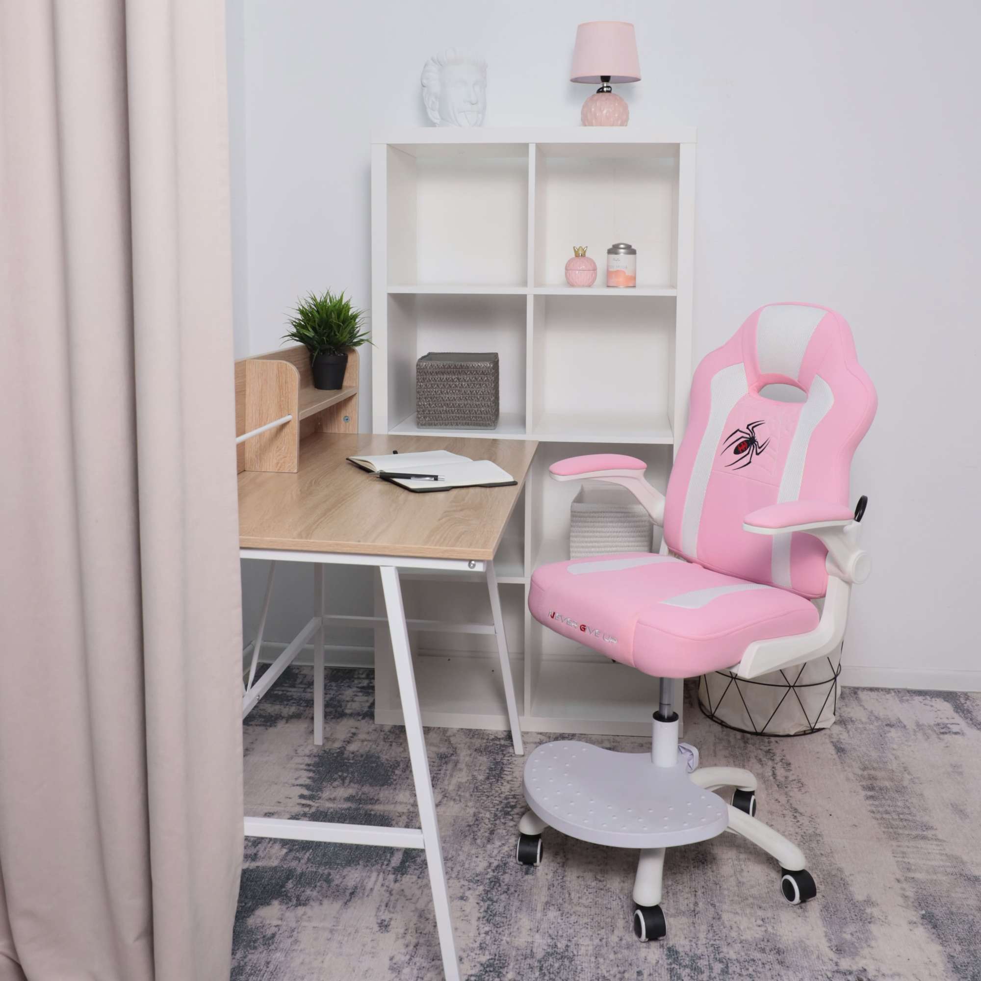 Кресло поворотное ELEN, ткань, розовый