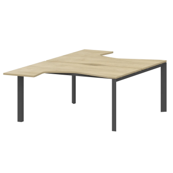 Бенч эргономичный на 2 рабочих места на металлокаркасе Аргентум-МП НТМП.П.Б2-040 Баттл Рок/Антрацит