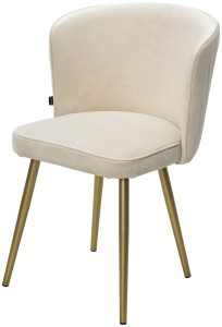 Стул МОНЕ цвет ZIZI 002 Молочный, велюр / Золотой каркас