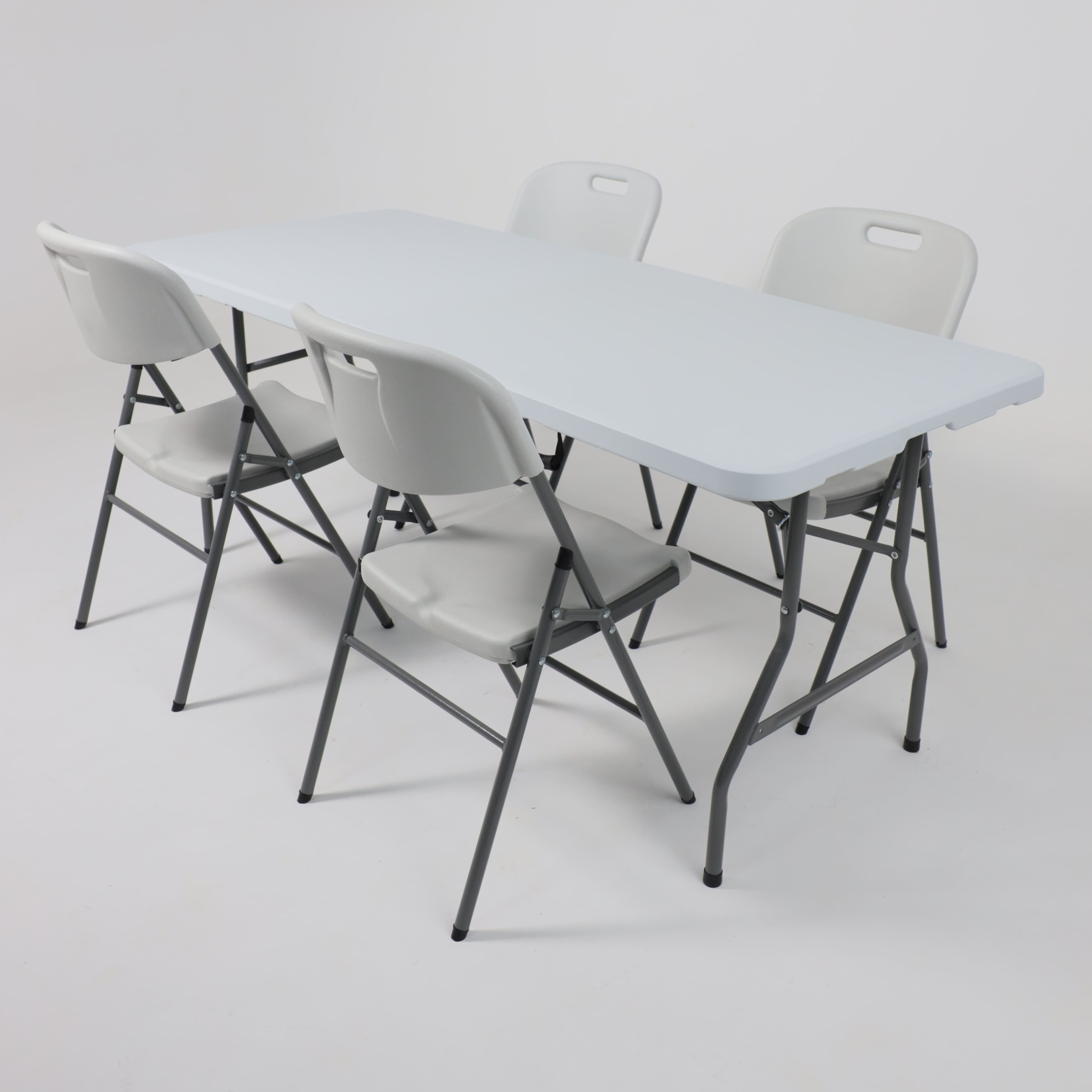 Стол садовый складной, белый, hdpe-пластик, длина 180 см