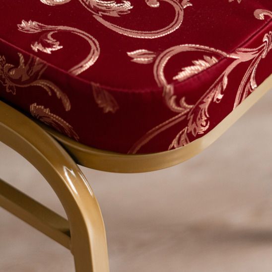 Стул Хит 25мм - золото, шенилл бордовый