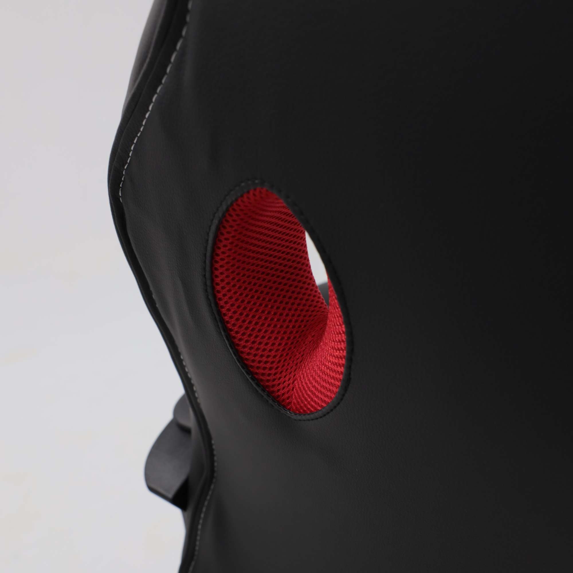 Кресло поворотное Flaviy, черный/серый/красный, ткань