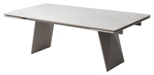 Стол ШЕРЛ  220 цвет ОНИКС (CRYSTAL ONIX BIANCO), керамика / Латте каркас