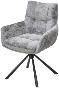 Стул ЕЛАТ (EILAT) 360 град. поворот с возвратом, цвет 95 серый, ткань / Черный, ®DISAUR