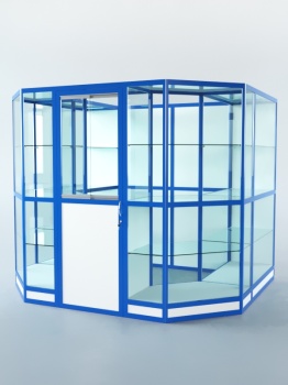 Павильон торговый из профиля пристенный №7г, Белый + Делфт голубой U525 ST9