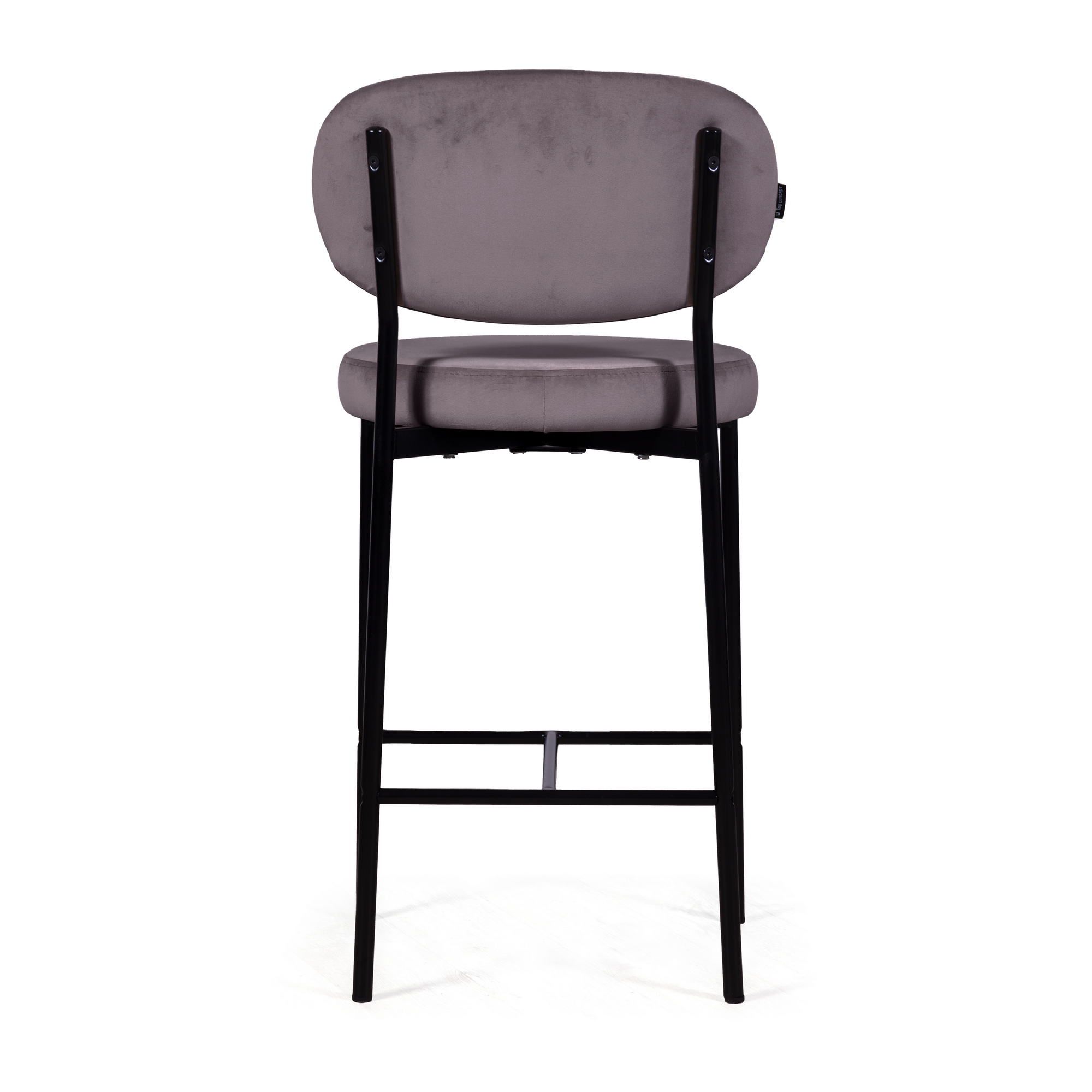 Стул полубарный Мейсон, бархат серый 27