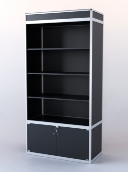 Витрина-стеллаж из ал.профиля №1-1 (метровая), Черный