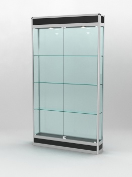 Витрина "ПРОФИЛЬ ПОДИУМ" №1-200-2 (задняя стенка - стекло), Черный