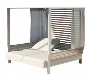 Шатер с лежаками Borromeo бежевый, светло-серый