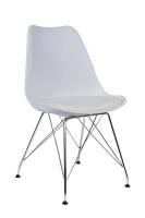 Стул Bliss, белый, пластик + экокожа, цвет каркаса хром