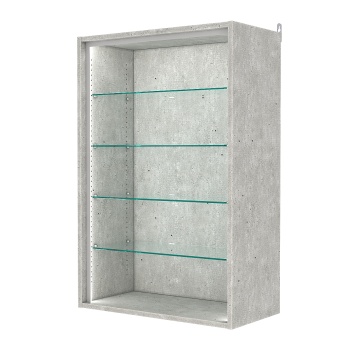 Витрина настенная с регулировочными полками №2-1ГГ-РЕГ-П, Метрополитан Грей