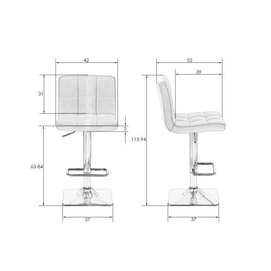 Барный стул Арканес, золотая база, велюр серый