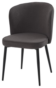 Стул МИЛАНО B28 Темно-серый, велюр / черный каркас,