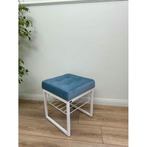 Банкетка Марсей 40-44 с полкой (голубой/белый)