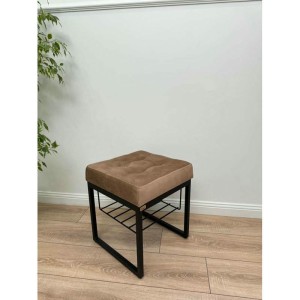 Банкетка Марсей 40-44 с полкой (светло-коричневый/черный)