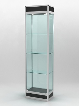 Витрина "ПРОФИЛЬ ПОДИУМ" №3-300-2 (задняя стенка - стекло), Черный