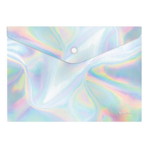 Папка-конверт с кнопкой BRAUBERG "ULTRA", А4, непрозрачная, c голографическим эффектом, 0,2 мм, 272885